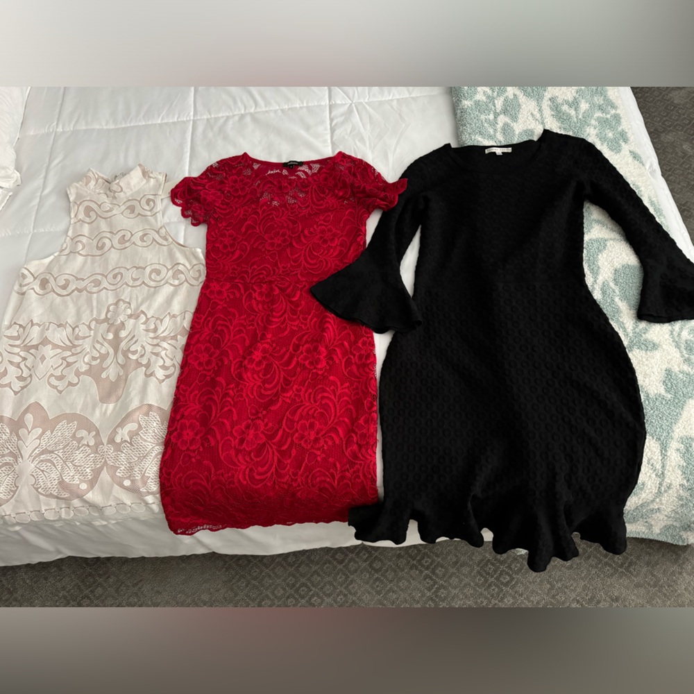 Three holiday dresses
